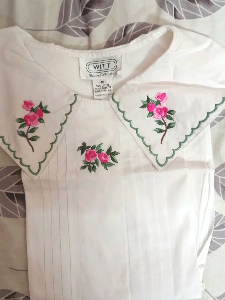 Vintage Witt Verona Rose Embroidered Blouse