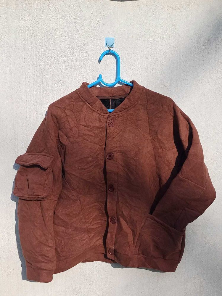🔥Burgundy Quilted Button Jacket ( L 22 B 24)