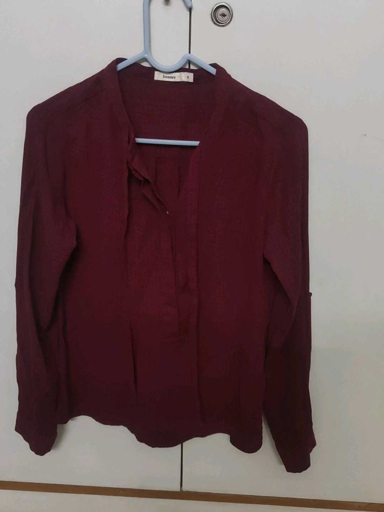Bossini Burgundy Blouse/ Office wear