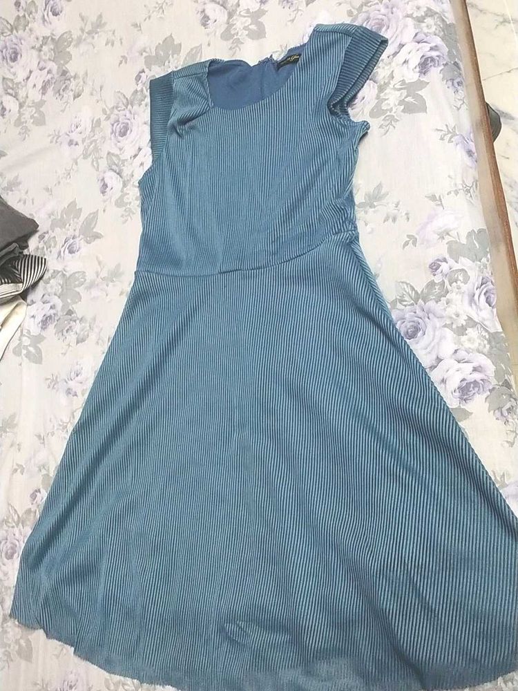 Blue Fit &amp; Flare Dress