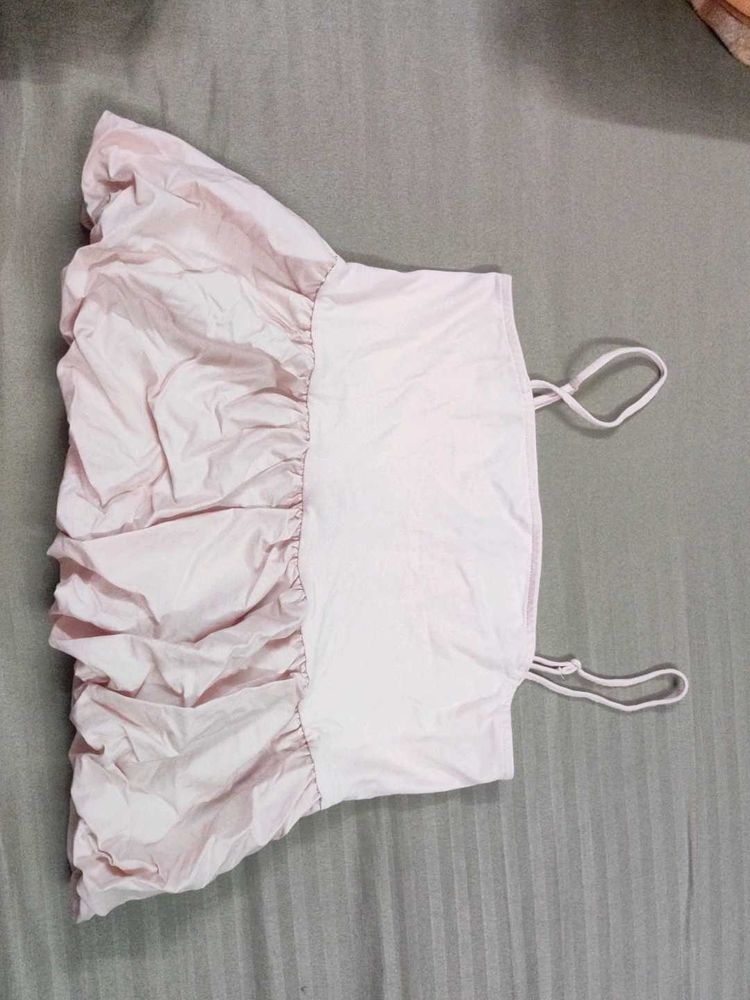 Ruffled Pink Tank Top