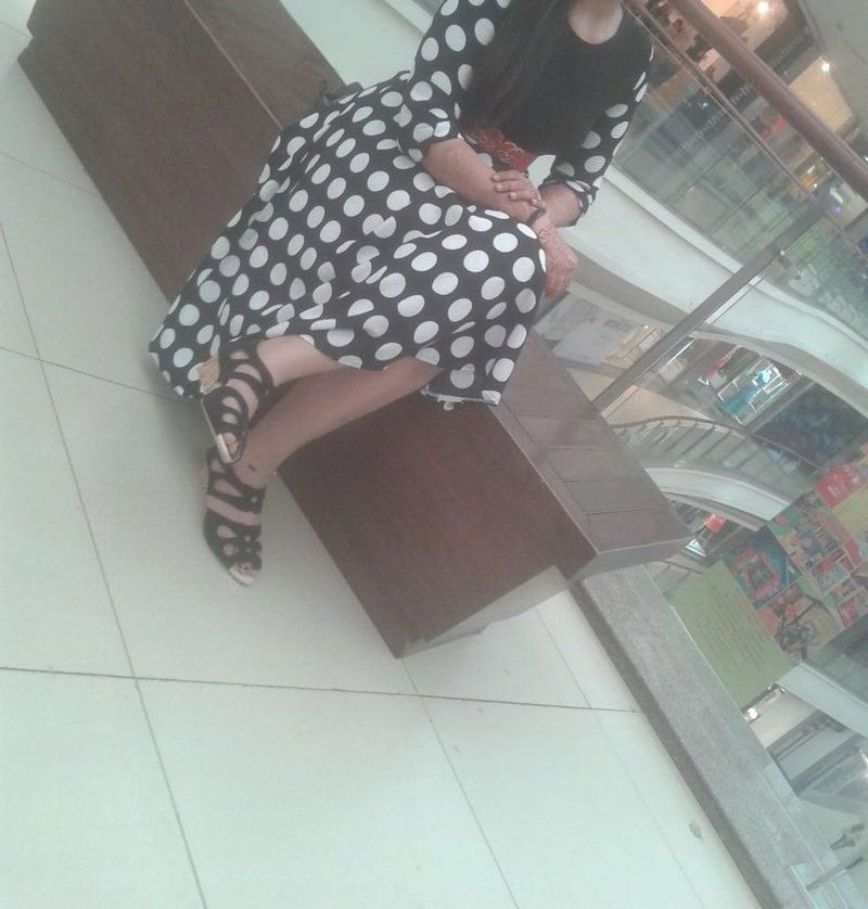 Black and white polka dot dress