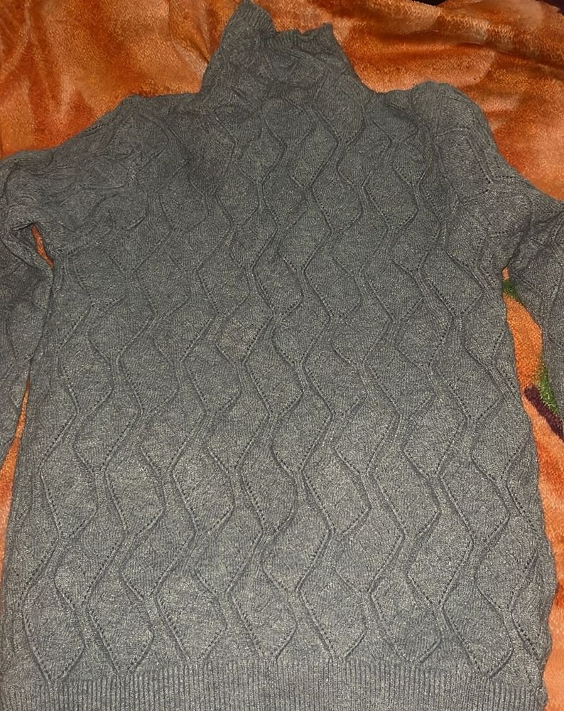 Gray Turtleneck Sweater