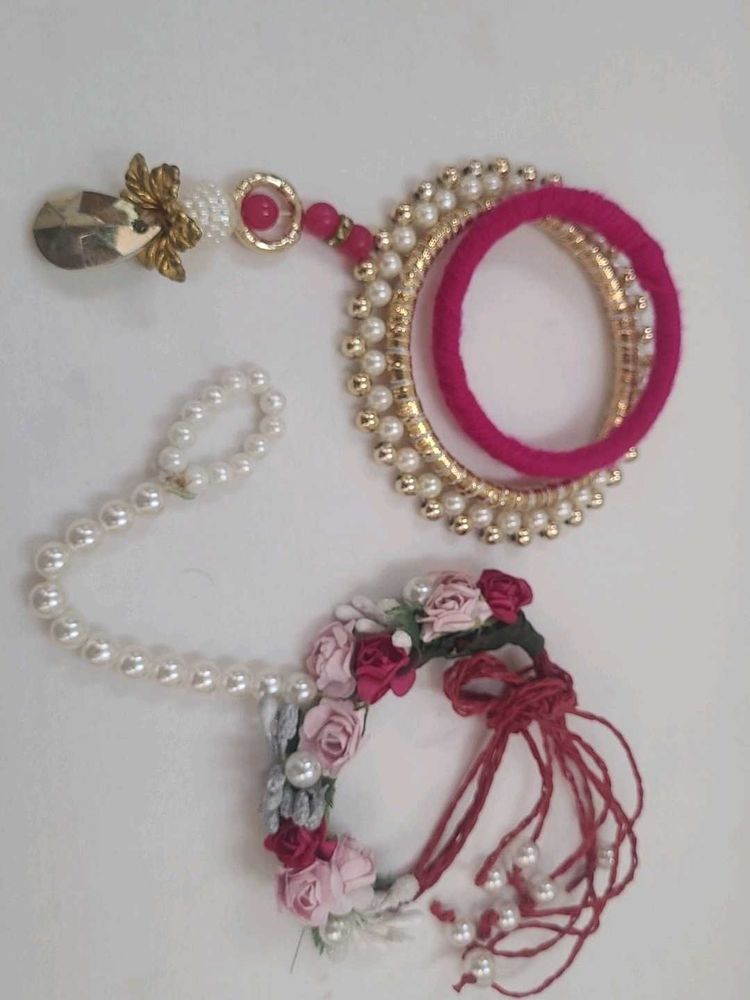fancy bangle n hathful set