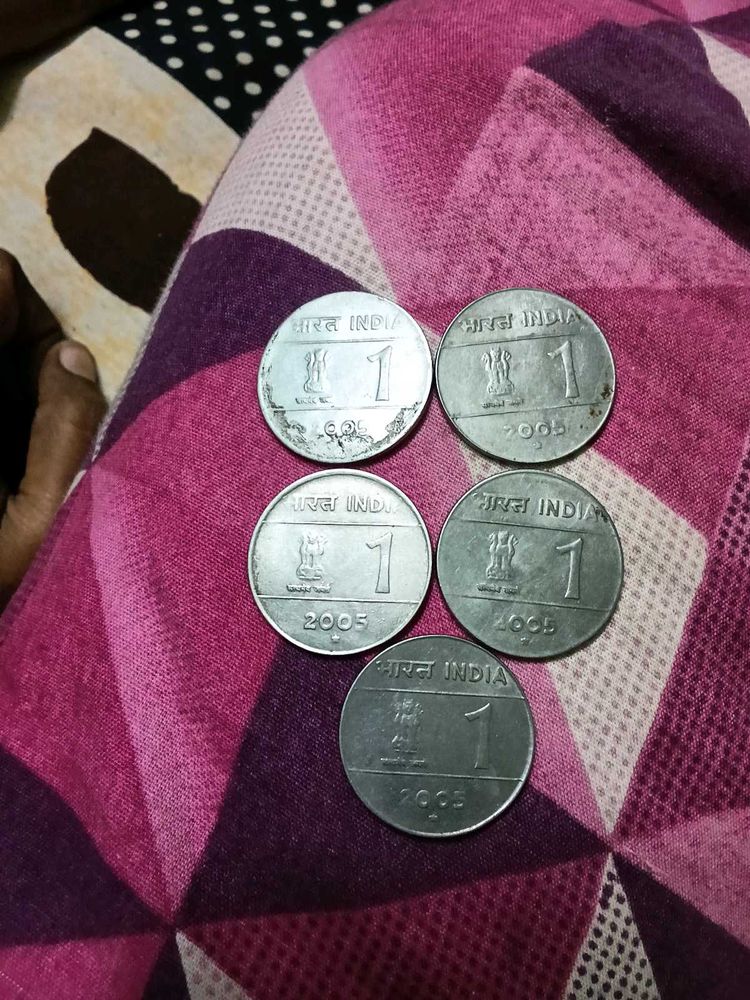Cross ❌ 1 Rupee Error Coin 5 Pcs