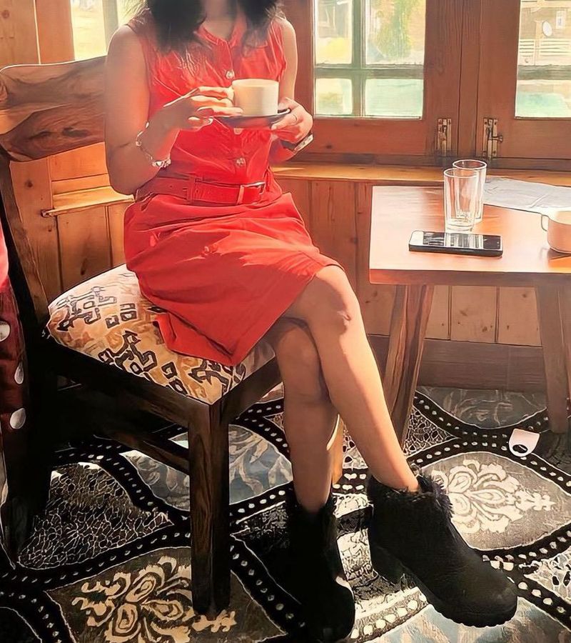 Vintage Orange Button-Down Dress