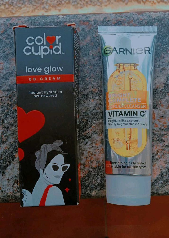 Garnier Serum Cleanser + Color cupid BB Cream