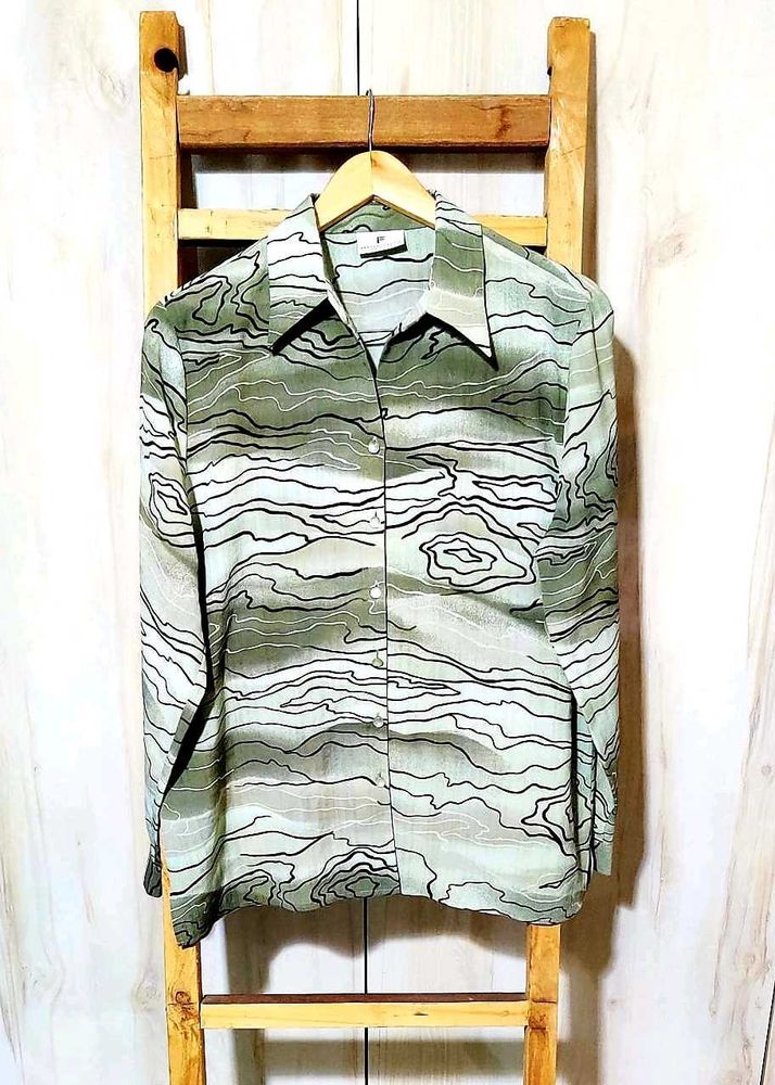 Light Green Printed Shirt Size-42