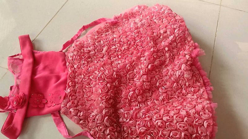 Pink Flower Girl Dress