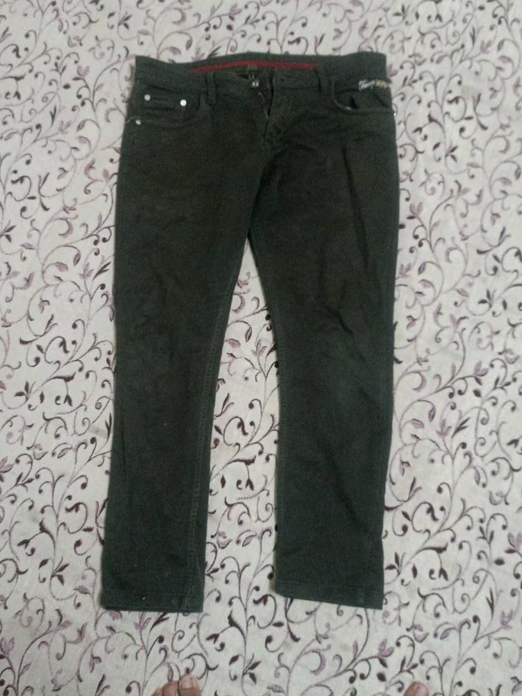 Straight Fit Jeans Olive Colour New Condition