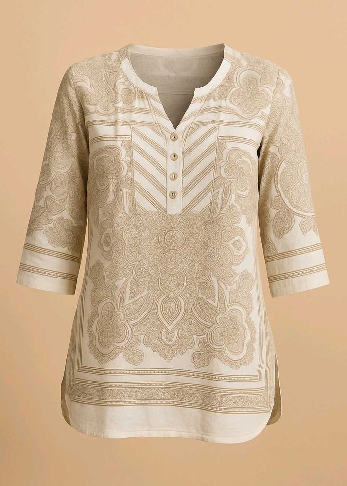 Paisley Print Tunic Top