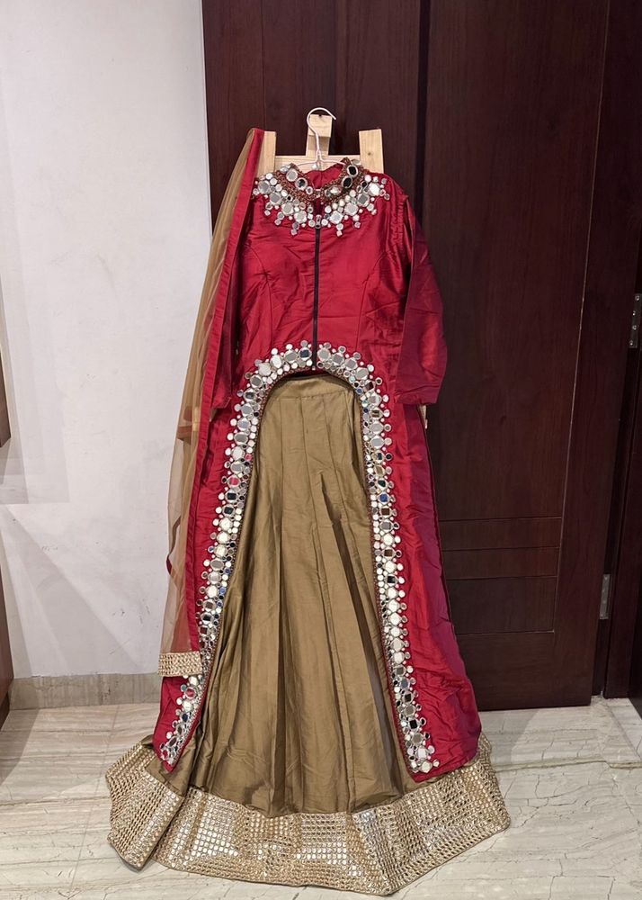 Mirror Embellished Silk Lehenga Choli