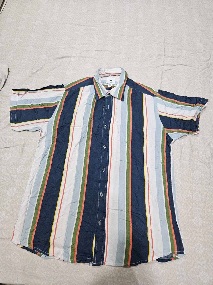 H&amp;M Striped Short Sleeve Shirt
