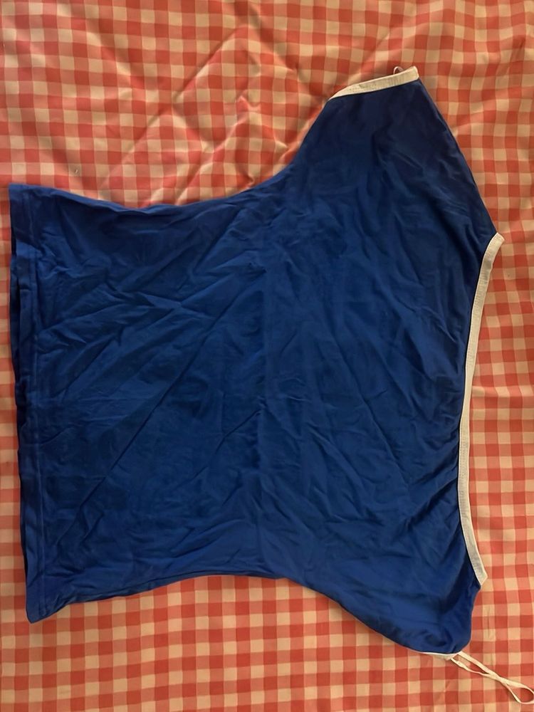 Blue One-Shoulder Top