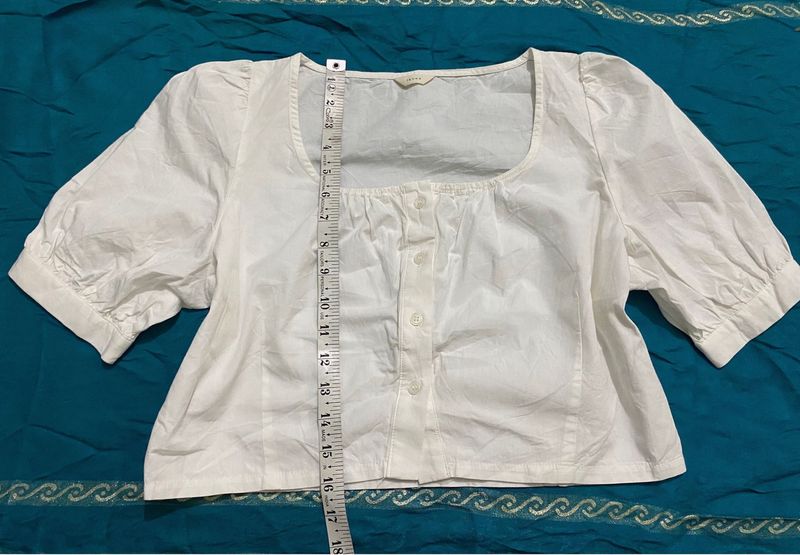 White Puff Sleeve Top