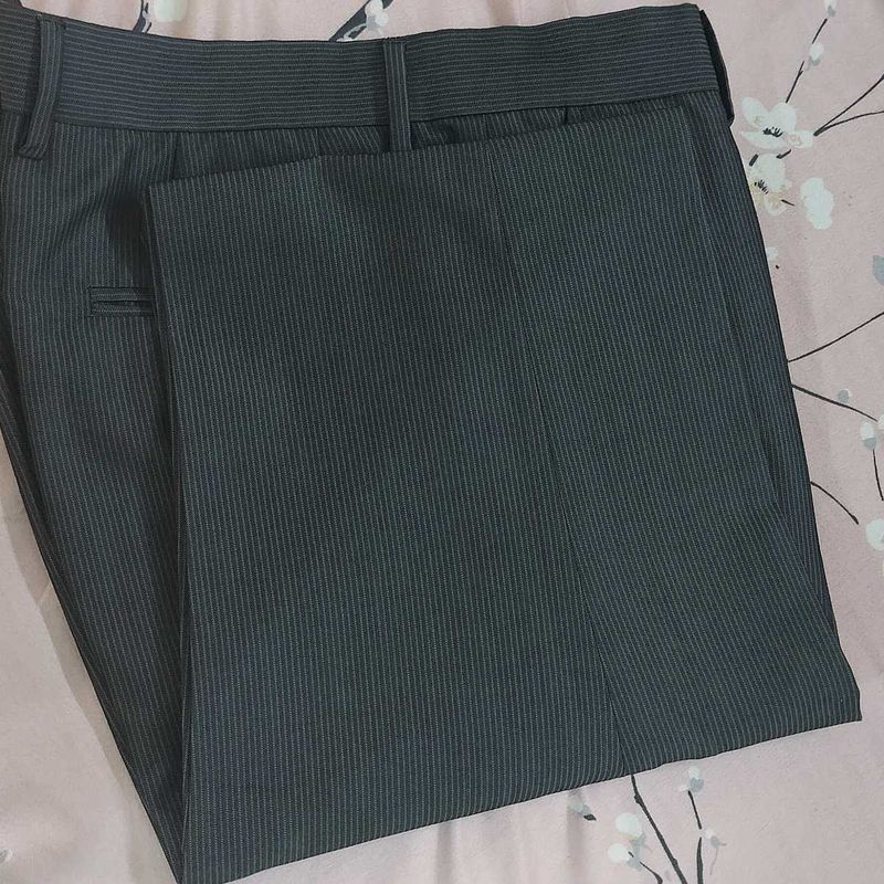 Striped Grey Formal Trousers