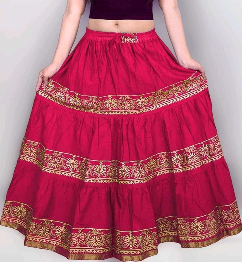 Pink &amp; Gold Tiered Skirt