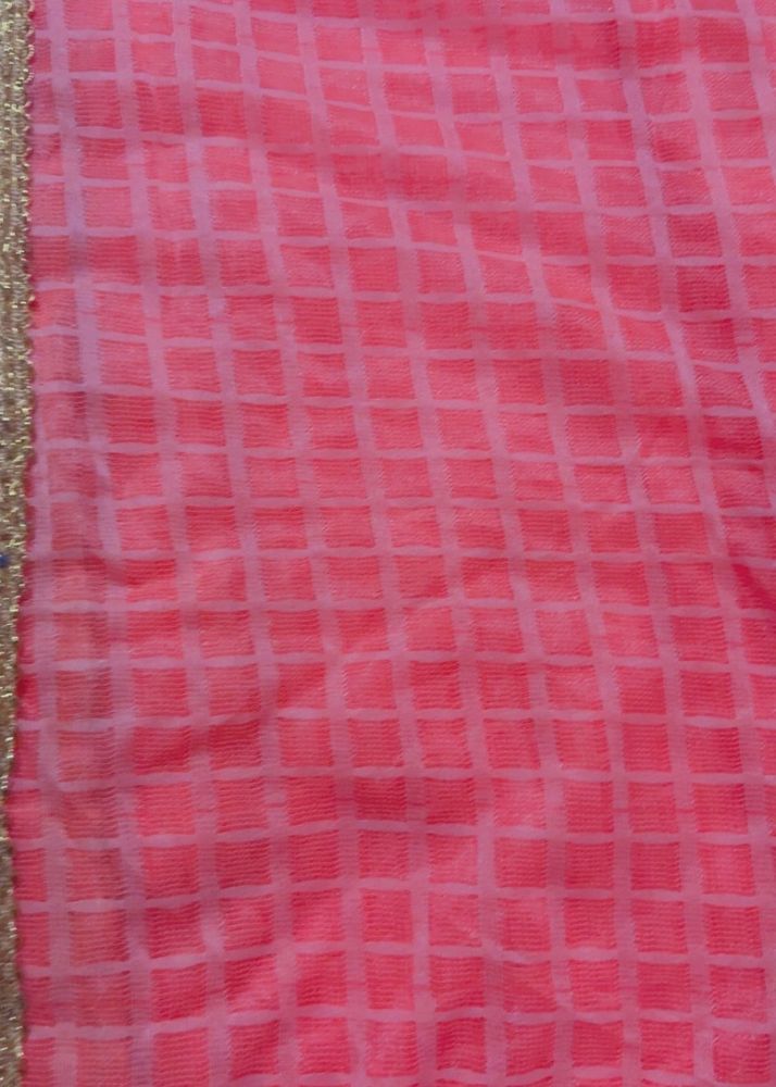 Pink Checkered Dupatta