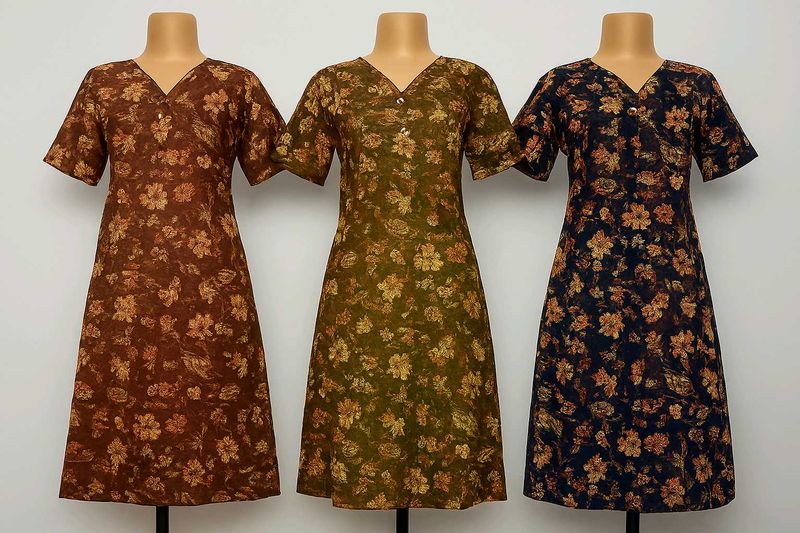 Combo 3 Vintage Floral Print Dress