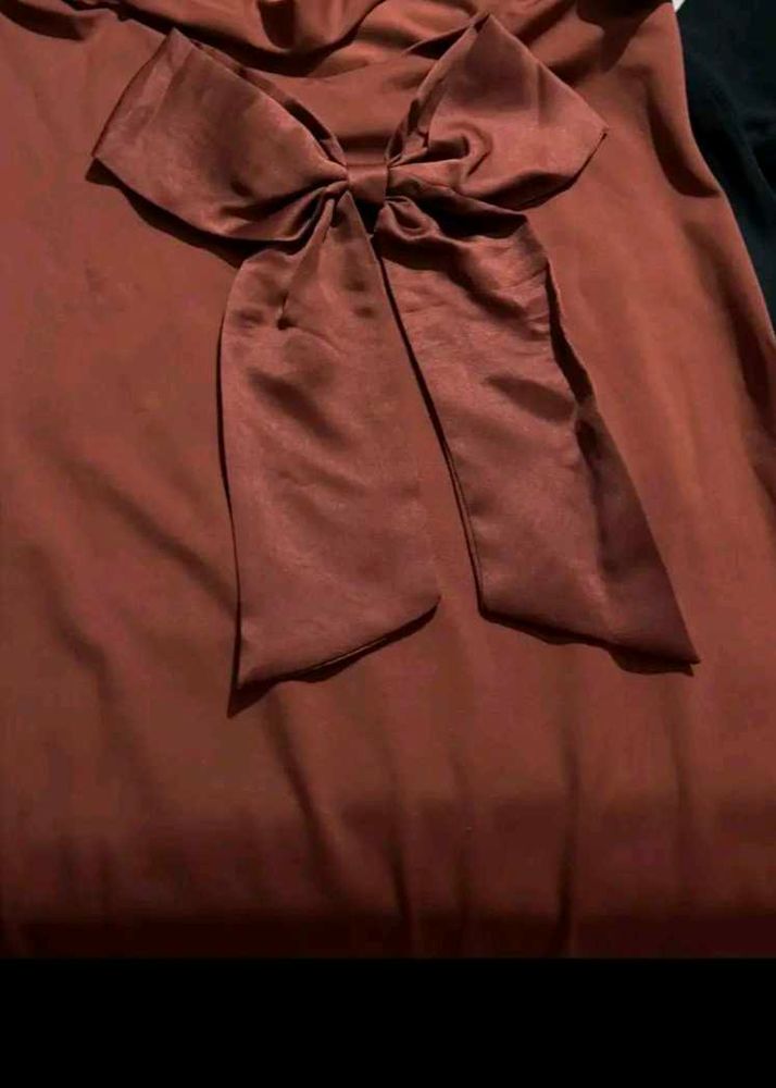 Savana Brown Bodycon With Back Bow