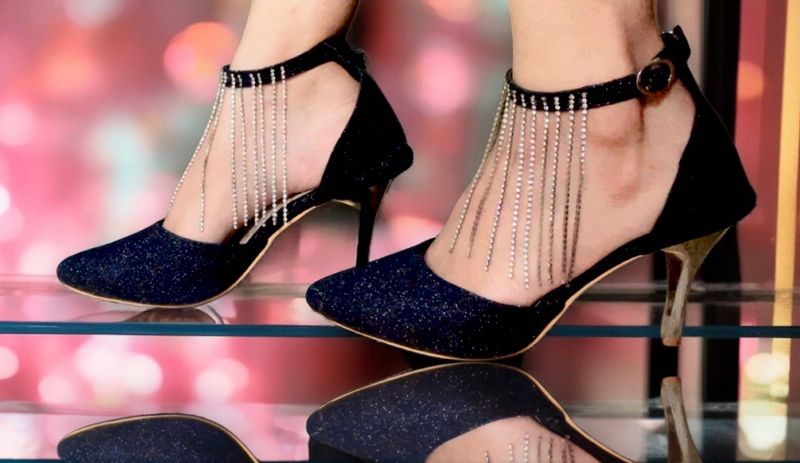 Black Diamond Studded Heels