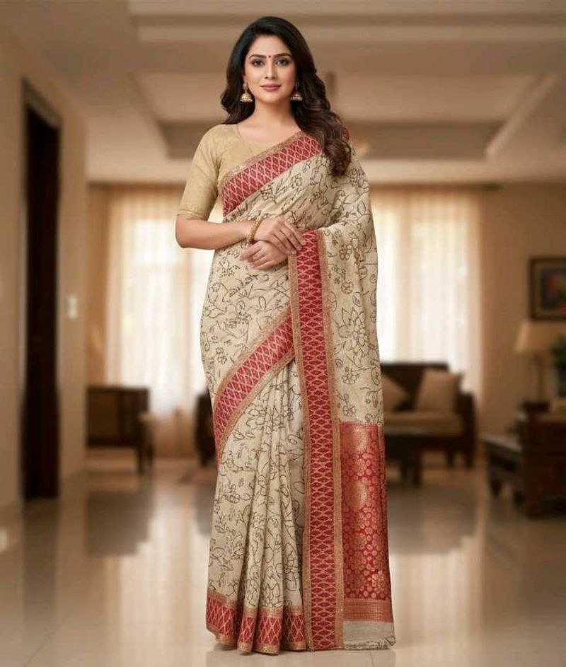Elegant cream saree