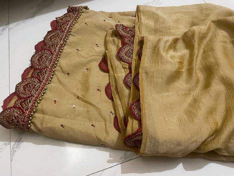 Elegant Sari with Intricate Border