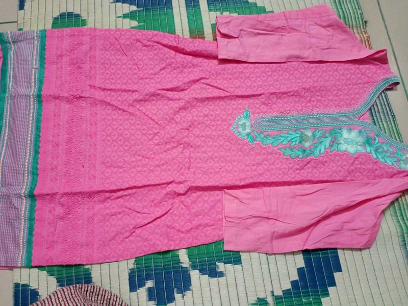 Pink Embroidered Kurta Set