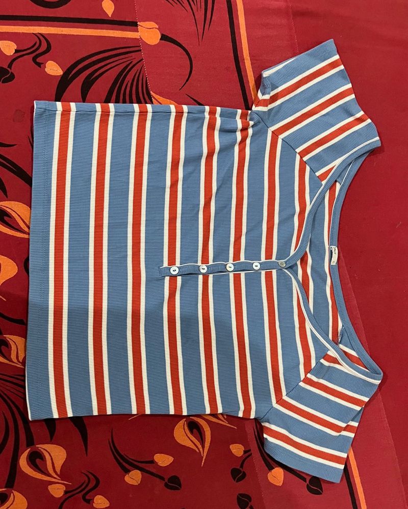 Striped Button-Up Top