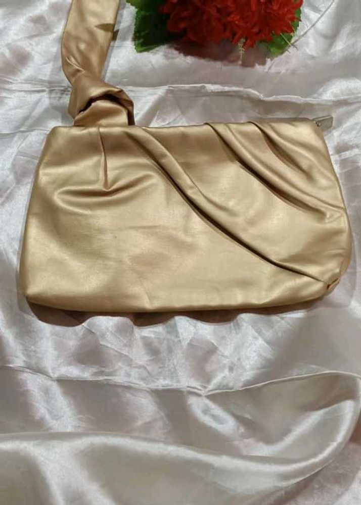 Elegant Gold Satin Clutch
