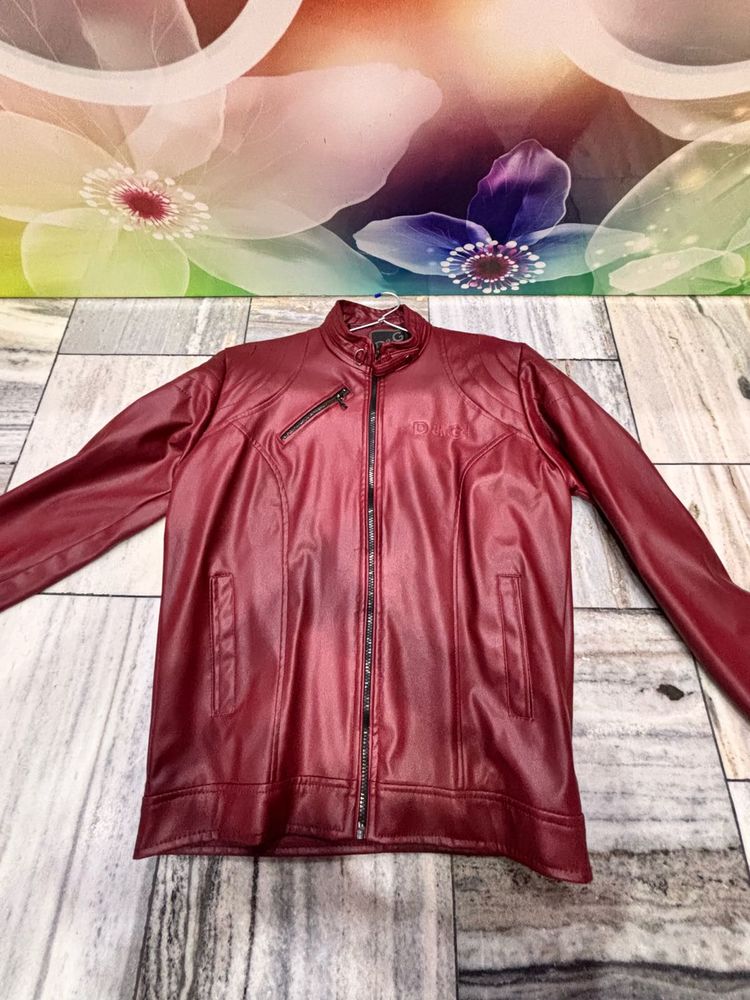 Maroon Leather Jacket