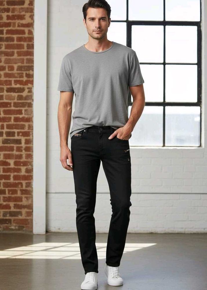comfortable Black Jeans with woollen from Inside