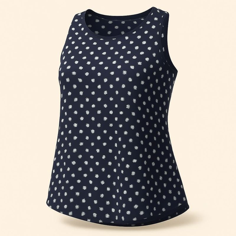 Navy Polka Dot Tank Top