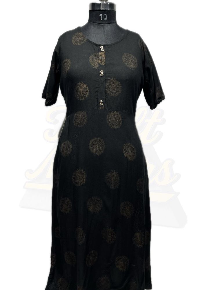 Black Printed Long Dress