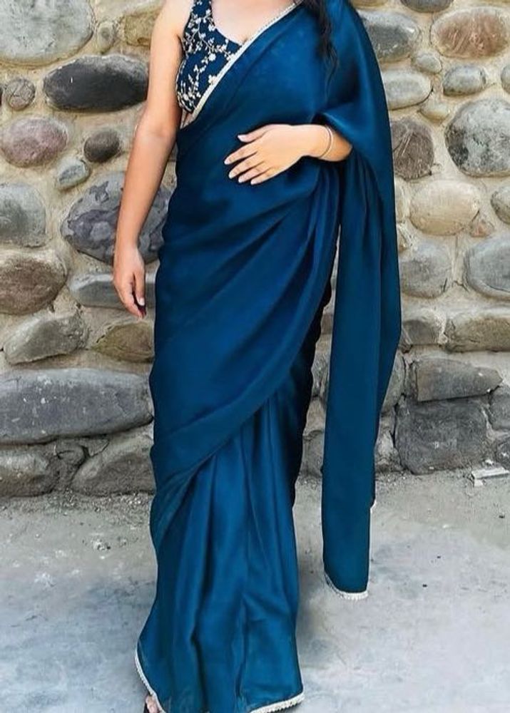 Bottle Green Farewell Pre-draped Saree.