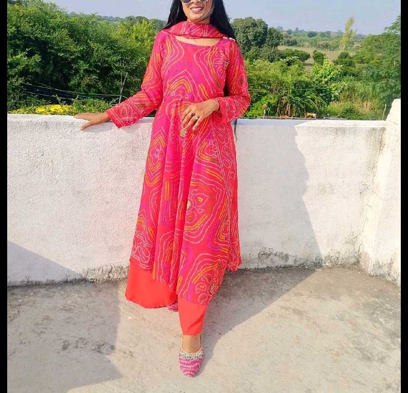 Anarkali Kurti Plazo Set