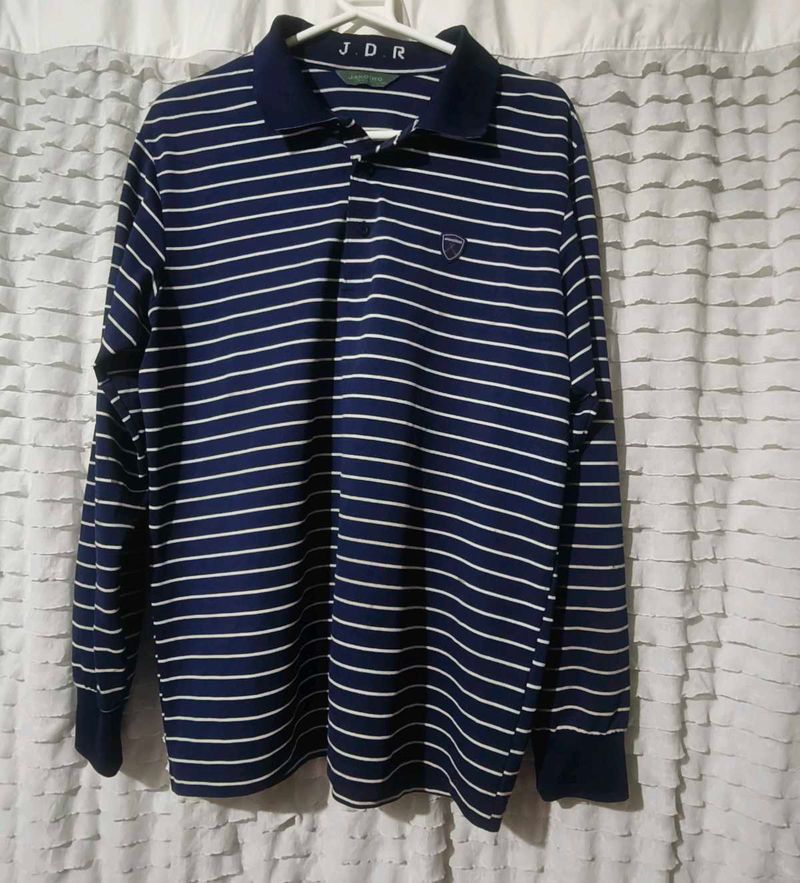 Striped Long Sleeve Polo Shirt