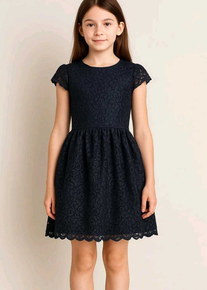 Girls&#39; Black Lace Dress