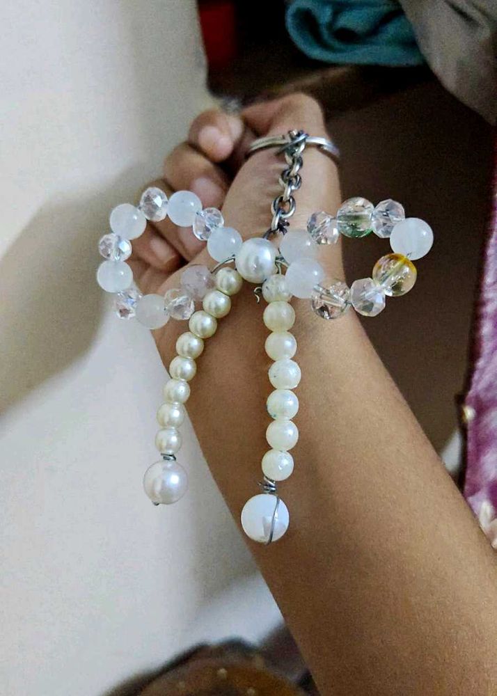 Beaded Bow Keychain