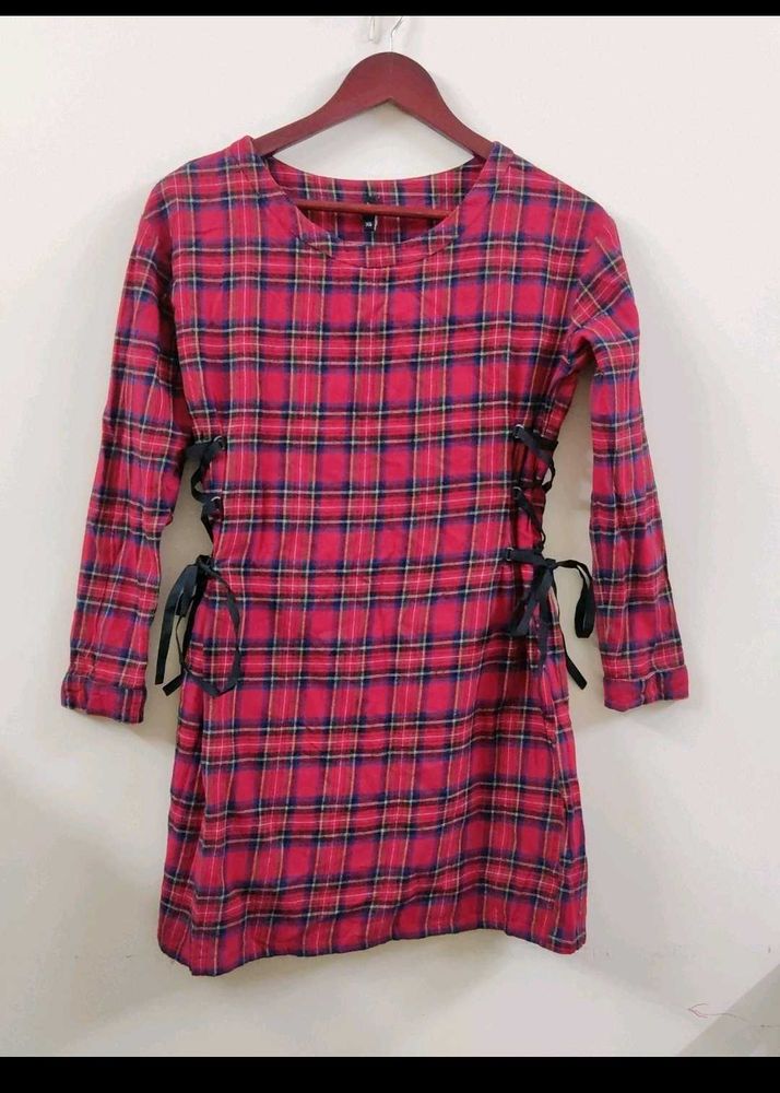 Red Plaid Mini Dress