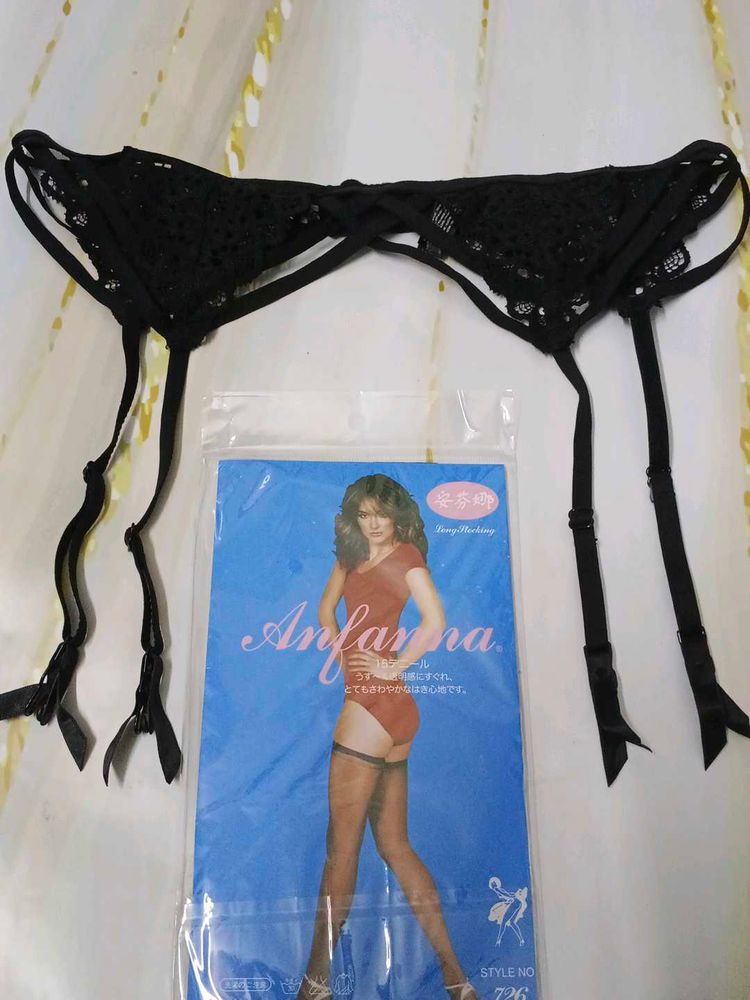 (1021)Anfanara Black Lace Garter Belt