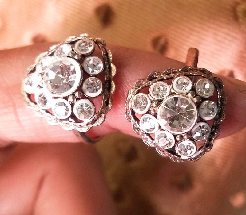 Pure Silver Zircon Toe rings