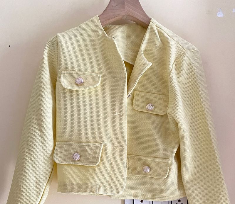 🧈 Butter Yellow Cropped Jacket