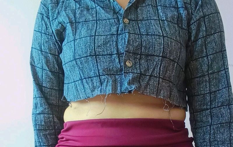 Checked Crop Shirt