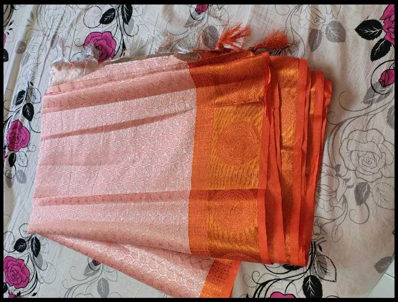 Elegant Pink &amp; Orange Saree