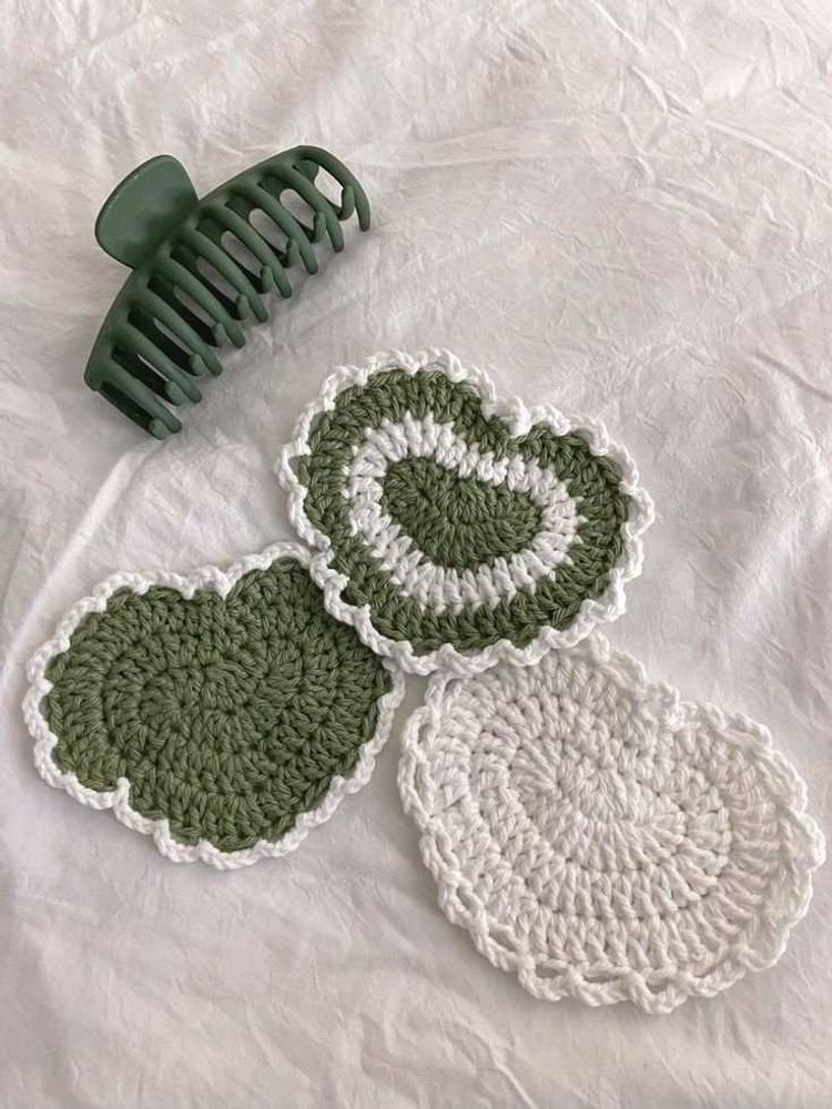 Crochet Coasters &amp; Hair Clip