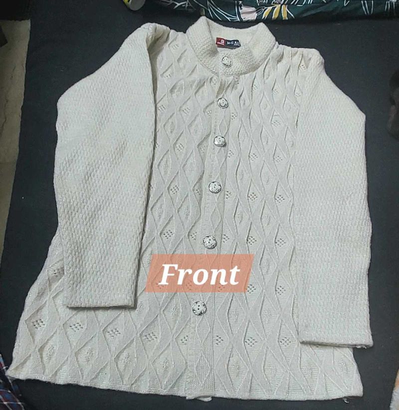 Ladies Woolen Cardigon Cream Color