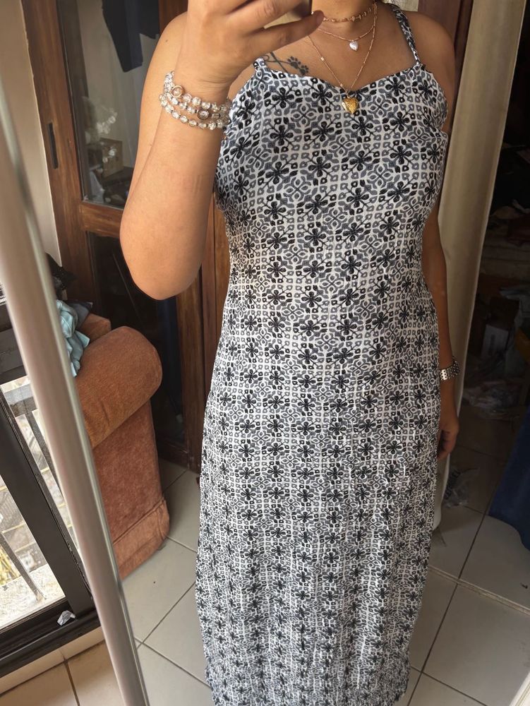 Patterned Maxi Slip Dress