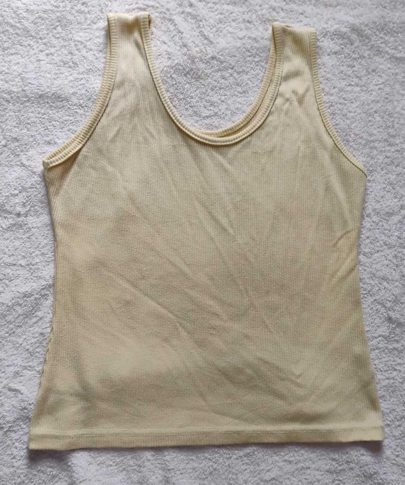 Ribbed Tank Top - Light Yellow