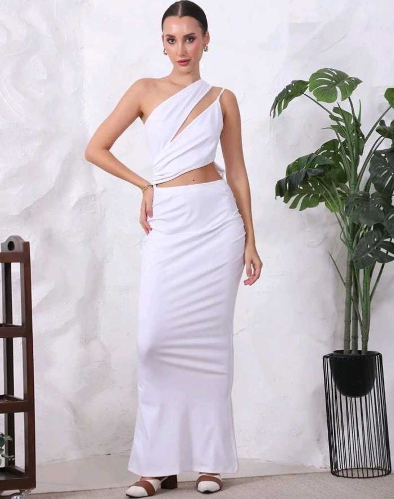 SHEIN Elegant White Two-Piece Set